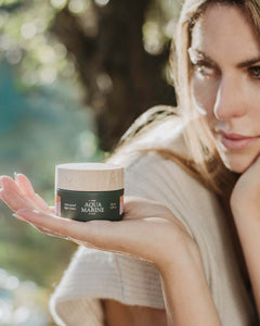 Aquamarine GUUDS crema hidratante facial en rutina de cuidado
