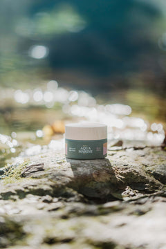 Crema de algas Aquamarine GUUDS crema facial en rutina de cuidado facial